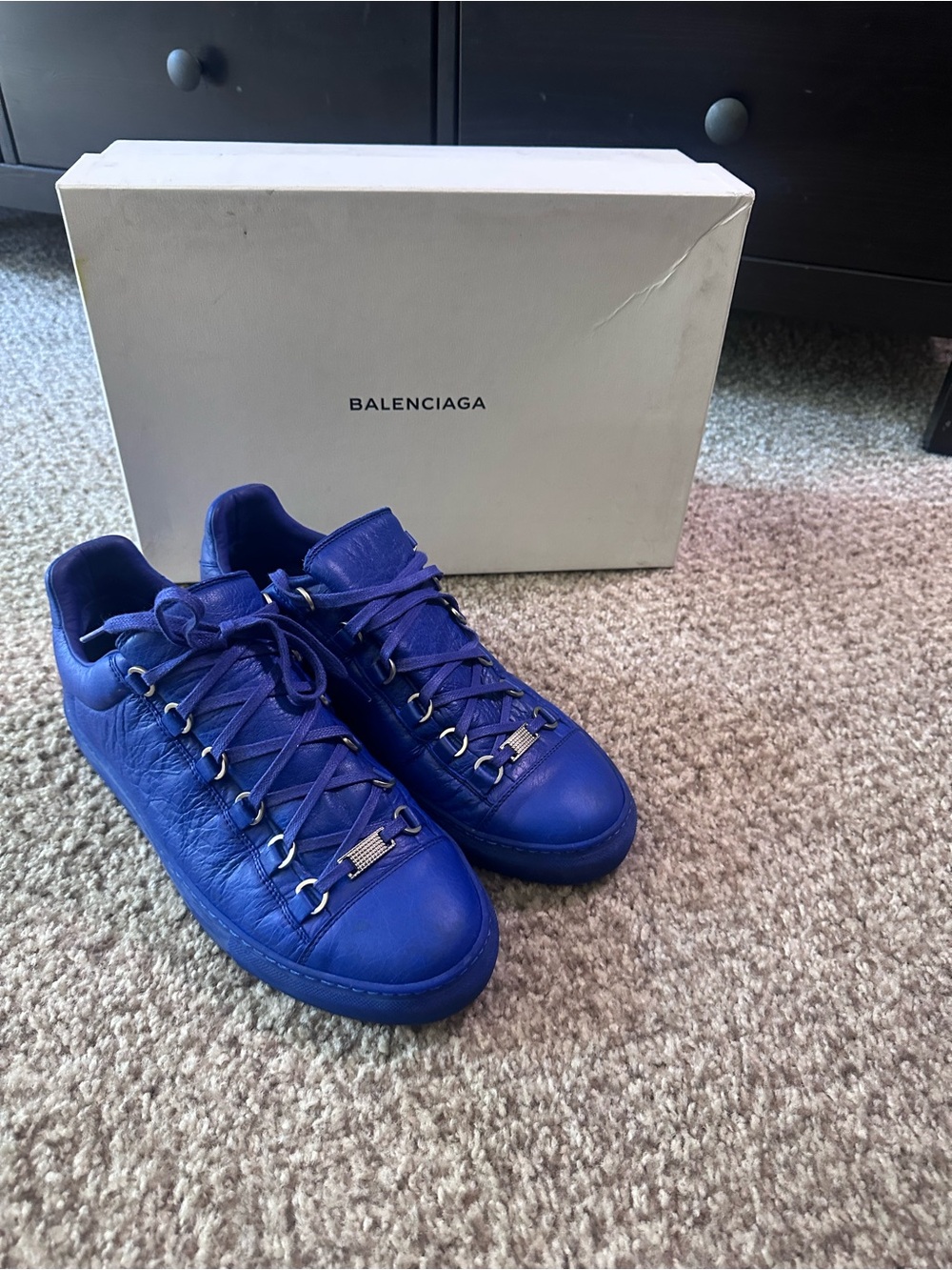 Balenciaga Arena Men’s Royal Blue Low-Top Sneakers
